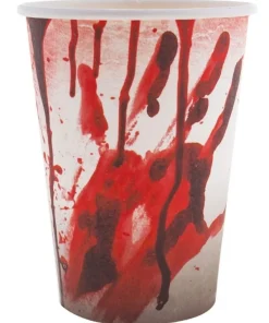 ESPA - Funny Fashion 8 Verres En Carton (Halloween, Tachés De Sang)