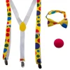 Accessoires De Clown (bretelles, Nœud-papillon Et Nez Rouge)