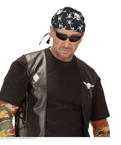 WIDMANN Bandana Pirate Noir Et Blanc, Tête De Mort -Mon deguisement Magasin bandana pirate noir et blanc tete de mort 2