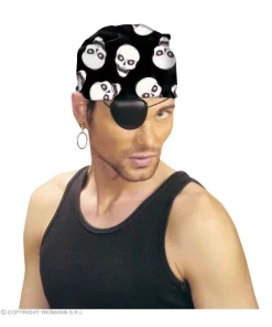 WIDMANN Bandana Tête De Mort Noir Et Blanc - 55x55 Cm - 100% Cotton -Mon deguisement Magasin bandana tete de mort noir et blanc 55x55 cm 100 cotton 3