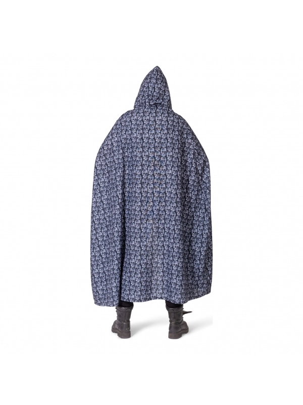 Cape Faucheuse Avec Capuche Adulte, Crânes Imprimés 2 Cape Faucheuse Avec Capuche Adulte, Crânes Imprimés – Image 2