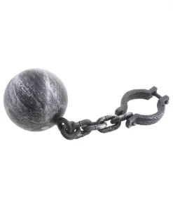 Chaine Prisonnier Avec Boulet Aspect Métallique (55 Cm)