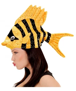 WIDMANN Chapeau Poisson Tropical Orange Et Noir - Adulte