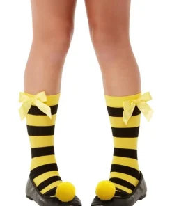 Smiffys Chaussettes à Rayures Santoro Bee-Loved, Jaune