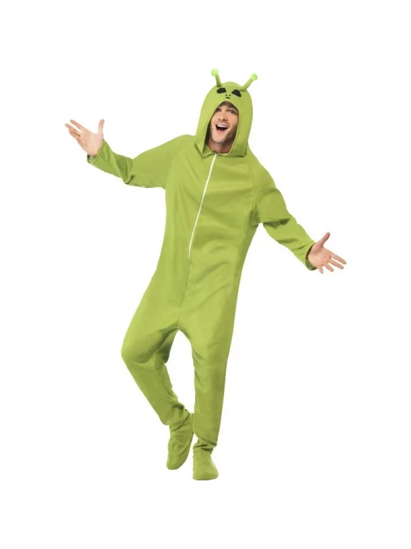 Smiffys Déguisement Alien Vert Adulte (combinaison Avec Capuche) 3 Smiffys Déguisement Alien Vert Adulte (combinaison Avec Capuche) – Image 3