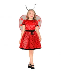 WIDMANN Déguisement Coccinelle Fille Rouge Et Noir (robe, Jupon, Ceinture Avec Noeud, Ailes, Antennes) -Mon deguisement Magasin deguisement coccinelle fille rouge et noir robe jupon ceinture avec noeud ailes antennes 2