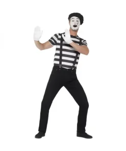 Smiffys Déguisement D'Artiste Mime Homme (haut, Bretelles, Gants, Béret, Maquillage)