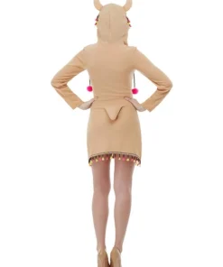 Smiffys Déguisement De Lama, Femme, Avec Robe à Capuche -Mon deguisement Magasin deguisement de lama femme avec robe a capuche 1