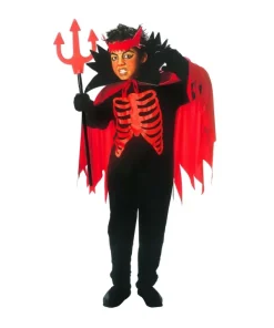 WIDMANN Déguisement Diable Rouge Et Noir Garçon (costume, Cape Avec Collar, Cornes)