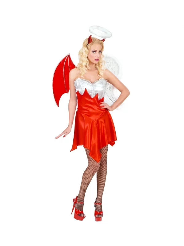 WIDMANN Déguisement Diablesse Rouge Et Blanc (robe, Ailes, Serre-tête) 1 WIDMANN Déguisement Diablesse Rouge Et Blanc (robe, Ailes, Serre-tête)