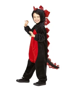 WIDMANN Déguisement Dragon Rouge Et Noir Enfant (combinaison Avec Capuche)