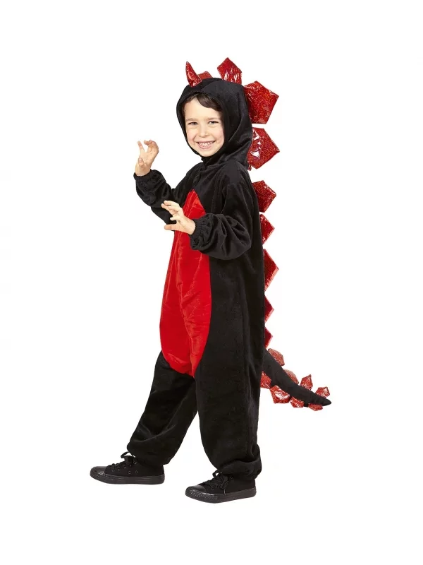 WIDMANN Déguisement Dragon Rouge Et Noir Enfant (combinaison Avec Capuche) 1 WIDMANN Déguisement Dragon Rouge Et Noir Enfant (combinaison Avec Capuche)