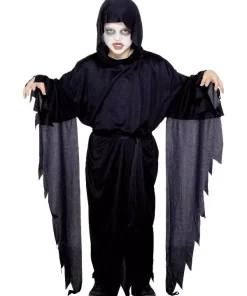 Smiffys Déguisement Enfant Fantôme Noir (robe à Capuche Et Ceinture)