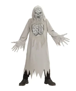 WIDMANN Déguisement Fantôme Gris, Enfant (tunique à Capuche, Gants, Masque)
