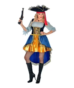 WIDMANN Déguisement Femme Capitaine Des Pirates, Multicolore (robe Avec Chemise, Chapeau)