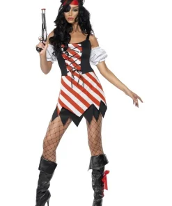 Smiffys Déguisement Femme Pirate Sexy (robe, Manchettes, Cache-oeil Et Foulard)