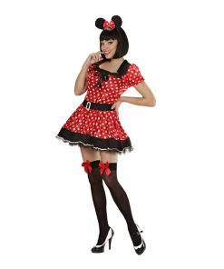 WIDMANN Déguisement Femme Souris Rouge Et Noir (robe Avec Jupon, Oreilles) -Mon deguisement Magasin deguisement femme souris rouge et noir robe avec jupon oreilles 2