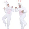 WIDMANN Déguisement Lapin Adulte Mixte Rose Et Blanc (combinaison à Capuche Avec Masque)