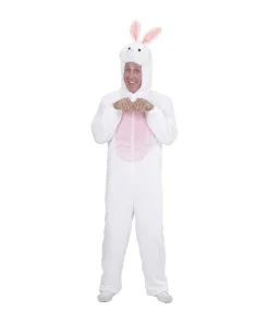 WIDMANN Déguisement Lapin Adulte Mixte Rose Et Blanc (combinaison à Capuche Avec Masque) -Mon deguisement Magasin deguisement lapin adulte mixte rose et blanc combinaison a capuche avec masque 2