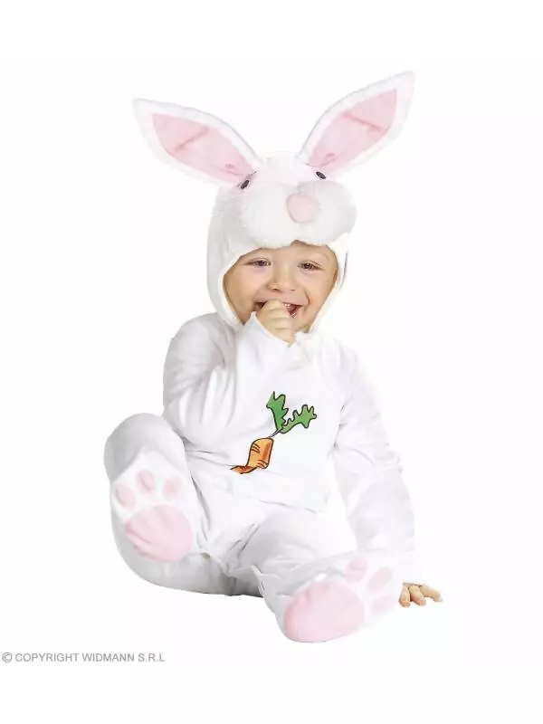 WIDMANN Déguisement Lapin Blanc Bébé (combinaison Avec Tète De Lapin) 1 WIDMANN Déguisement Lapin Blanc Bébé (combinaison Avec Tète De Lapin)