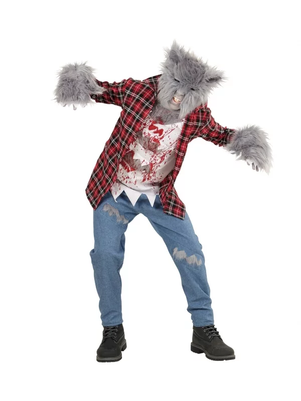 WIDMANN Déguisement Loup-Garou Enfant (Chemise Avec T-shirt, Pantalon, Gants, Masque) 2 WIDMANN Déguisement Loup-Garou Enfant (Chemise Avec T-shirt, Pantalon, Gants, Masque) – Image 2