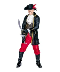 WIDMANN Déguisement Pirate Boucanier Homme (par Dessus, Veste, Gilet, Jabot, Pantalon, Sur-bottes, Chapeau Avec Plume) -Mon deguisement Magasin deguisement pirate boucanier homme par dessus veste gilet jabot pantalon sur bottes chapeau avec plume 2