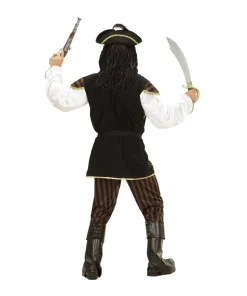 WIDMANN Déguisement Pirate Capitaine Homme (chemise Avec Veston, Pantalon, Ceinture, Chapeau à Plumes, Couvre-bottes) -Mon deguisement Magasin deguisement pirate capitaine homme chemise avec veston pantalon ceinture chapeau a plumes couvre bottes 3
