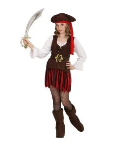 WIDMANN Déguisement Pirate De Caraïbes Fille (robe, Ceinture, Couvre-bottes, Bandeau, Chapeau)