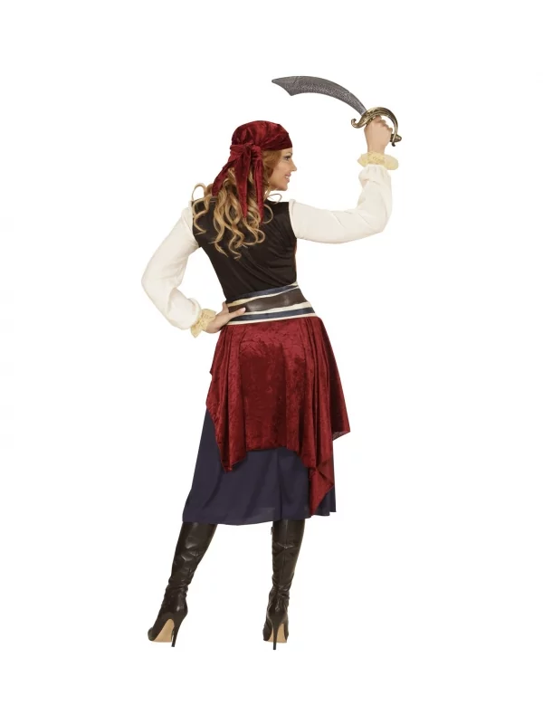 WIDMANN Déguisement Pirate Femme, Boucanière Des Caraïbes (robe, Bandeau, Ceinture, Bandana) 3 WIDMANN Déguisement Pirate Femme, Boucanière Des Caraïbes (robe, Bandeau, Ceinture, Bandana) – Image 3