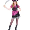 WIDMANN Déguisement Pirate Fille Rose Et Noir (robe Et Tricorne)