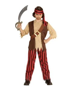 WIDMANN Déguisement Pirate Garçon (chemise Avec Veston Et Ceinture, Pantalon, Bandeau)