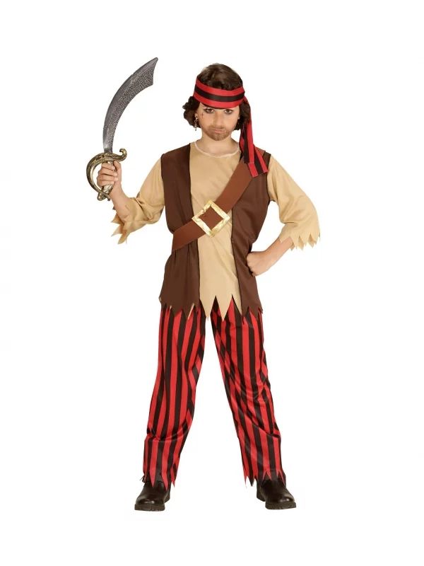 WIDMANN Déguisement Pirate Garçon (chemise Avec Veston Et Ceinture, Pantalon, Bandeau) 1 WIDMANN Déguisement Pirate Garçon (chemise Avec Veston Et Ceinture, Pantalon, Bandeau)