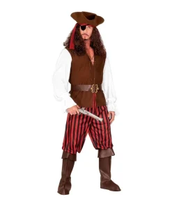 WIDMANN Déguisement Pirate Homme (chemise Avec Gilet, Ceinture, Sur-bottes, Bandeau, Chapeau, Cache Oeil)