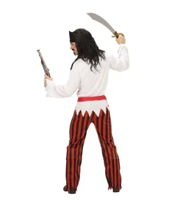 WIDMANN Déguisement Pirate Homme (chemise Avec Veston, Pantalon Rayé Rouge, Ceinture, Bandeau) -Mon deguisement Magasin deguisement pirate homme chemise avec veston pantalon raye rouge ceinture bandeau 2