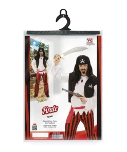 WIDMANN Déguisement Pirate Homme (chemise Avec Veston, Pantalon Rayé Rouge, Ceinture, Bandeau) -Mon deguisement Magasin deguisement pirate homme chemise avec veston pantalon raye rouge ceinture bandeau 3