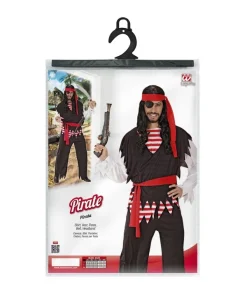 WIDMANN Déguisement Pirate Homme (tee-shirt Rayé Rouge Blanc, Veste, Pantalon, Ceinture, Bandeau) -Mon deguisement Magasin deguisement pirate homme tee shirt raye rouge blanc veste pantalon ceinture bandeau 3