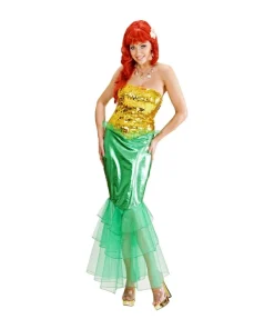 WIDMANN Déguisement Sirène Femme Jaune Et Vert (robe)