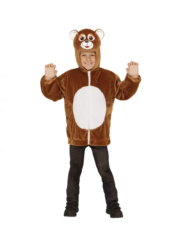 WIDMANN Déguisement Veste Peluche à Capuche Avec Tête D'ourson 1 WIDMANN Déguisement Veste Peluche à Capuche Avec Tête D'ourson