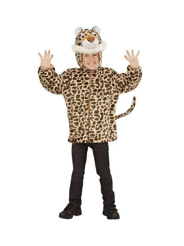WIDMANN Déguisement Veste Peluche à Capuche Avec Tête De Léopard 1 WIDMANN Déguisement Veste Peluche à Capuche Avec Tête De Léopard