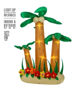 WIDMANN Ensemble De 3 Palmiers Géants, Gonflables Et Lumineux - 2.40 M