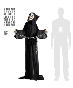 WIDMANN Faucheuse Animée Avec Tête Tournante, Sonore Et Lumineuse Pour Halloween -Mon deguisement Magasin faucheuse animee avec tete tournante sonore et lumineuse pour halloween 3