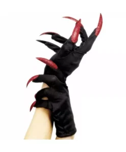 Smiffys Gants De Monstres Ongles Maxi Pailletés Rouge