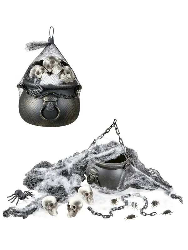 WIDMANN Kit De Décoration Halloween (chaudron, Crânes, Toile D'araignée Et Plus) 2 WIDMANN Kit De Décoration Halloween (chaudron, Crânes, Toile D'araignée Et Plus) – Image 2