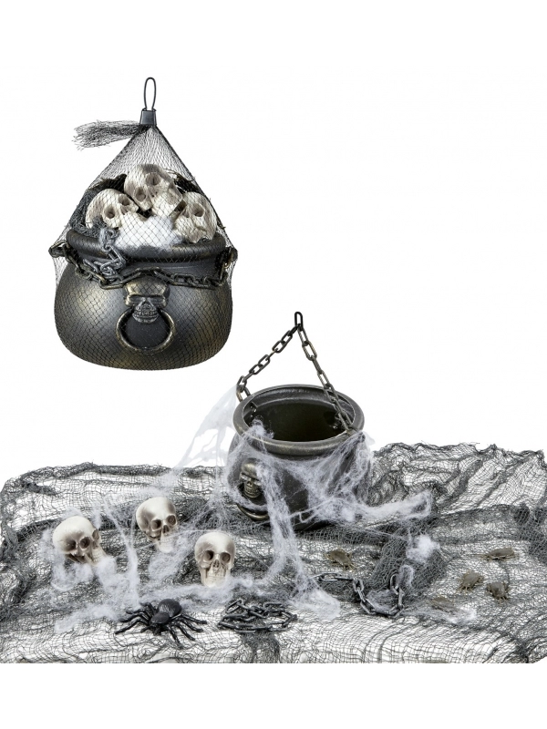 WIDMANN Kit De Décoration Halloween (chaudron, Crânes, Toile D'araignée Et Plus) 3 WIDMANN Kit De Décoration Halloween (chaudron, Crânes, Toile D'araignée Et Plus) – Image 3