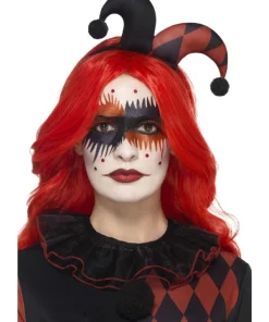 Smiffys Kit Maquillage Arlequin (Peinture Visage, Faux-cils, Bijoux Autocollants, Applicateur)