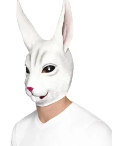 Smiffys Masque Intégral Lapin, Blanc (Latex - Adulte)