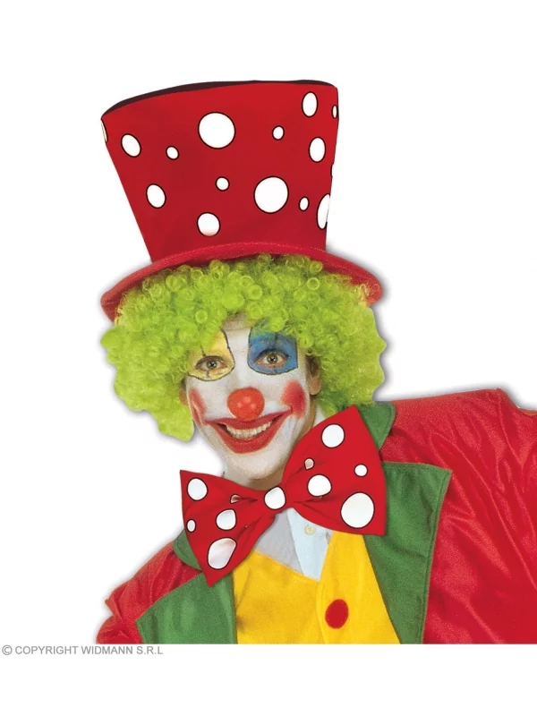 WIDMANN Noeud Papillon Clown Rouge à Pois Blanc 2 WIDMANN Noeud Papillon Clown Rouge à Pois Blanc – Image 2