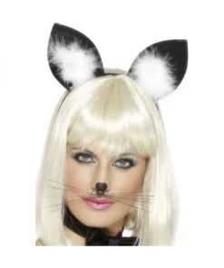 Smiffys Oreilles De Chat Noires Et Blanches