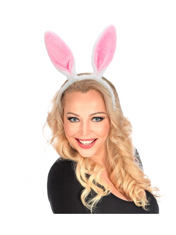 WIDMANN Oreilles De Lapin Blanc Et Rose 2 WIDMANN Oreilles De Lapin Blanc Et Rose – Image 2