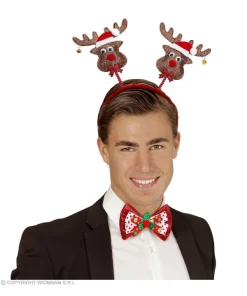 WIDMANN Serre-Tête Renne De Noël Brillant Avec Clochettes -Mon deguisement Magasin serre tete renne de noel brillant avec clochettes 2